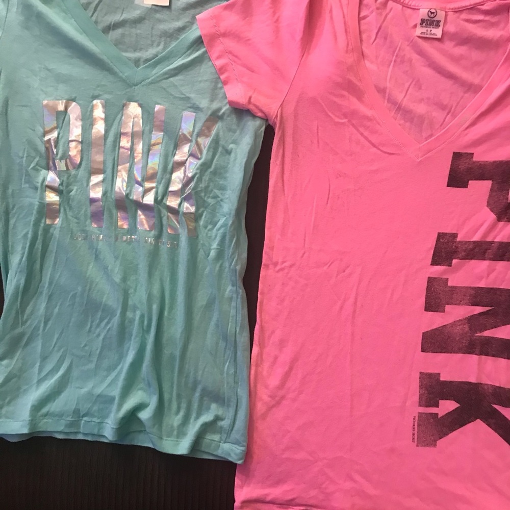 2 Victoria Secret PINK T-Shirt -size small/x-small
